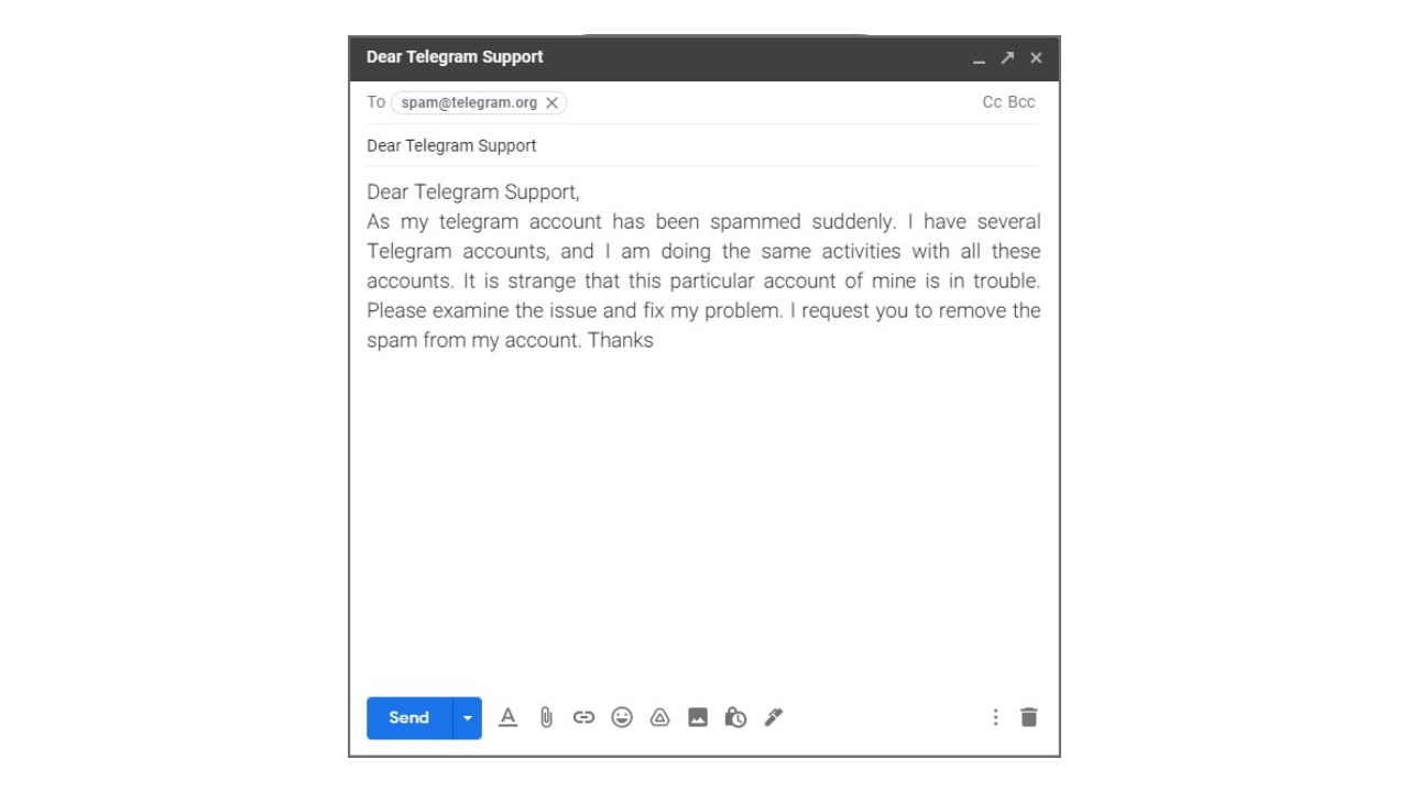 ارسال درخواست رفع ریپورت تلگرام از طریق ایمیل